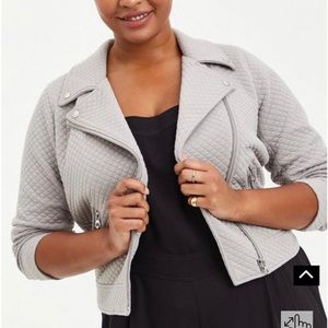 Torrid Quilted Moto Jacket | gray